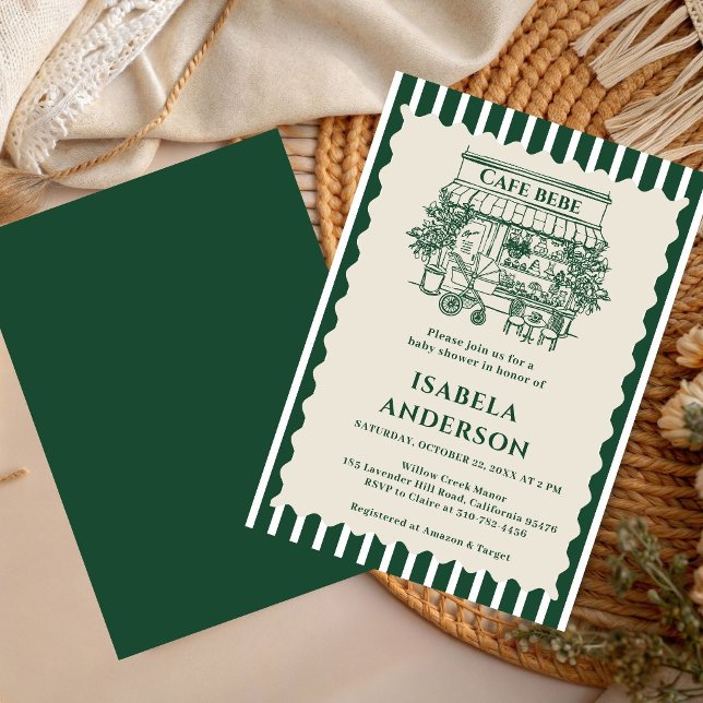 Invitación Café Bebé Dibujado a Mano Ducha de Bebé Italiana (Subido por el creador)