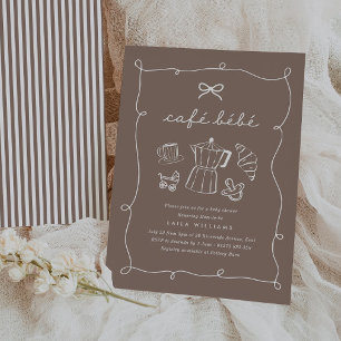 Invitación Café Bebe Espresso para Baby Shower en Casa