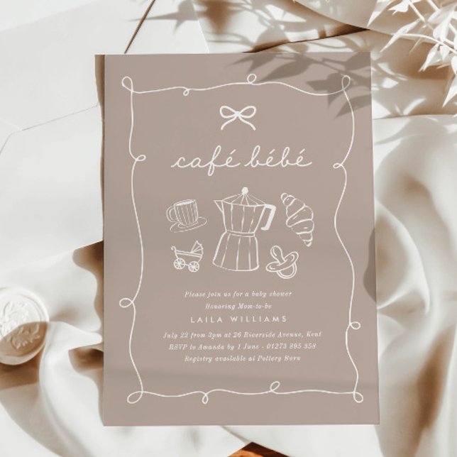 Invitación Café Bebe Home Coffee Baby Shower Latte (Zazzle Cafe Bebe Home Coffee Baby Shower Invitation)
