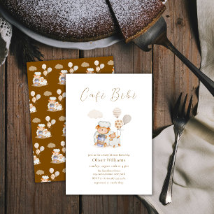 Invitación Café Bébé Mamá Oveja Globo Café Fiesta de bebé