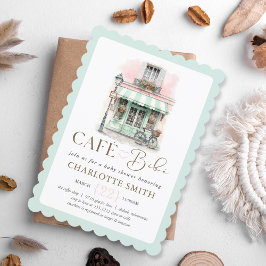 Invitación Café Bébé Paris Tema Baby Shower