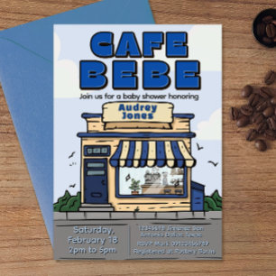 Invitación Cafe Bebe - Tema de Café para Baby Shower