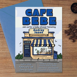Invitación Cafe Bebe - Tema de Café para Baby Shower