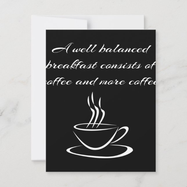 Invitación Café bien equilibrado Desayuno Cafeína Lover  (Anverso)
