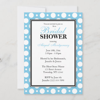 Invitación Cafe Blue Assored Polka Dots Bridal Shower