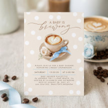 Café Blue Bow Baby está en camino Niño Celebración