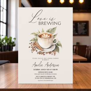 Invitación Café Boho Love está preparando ducha de novia