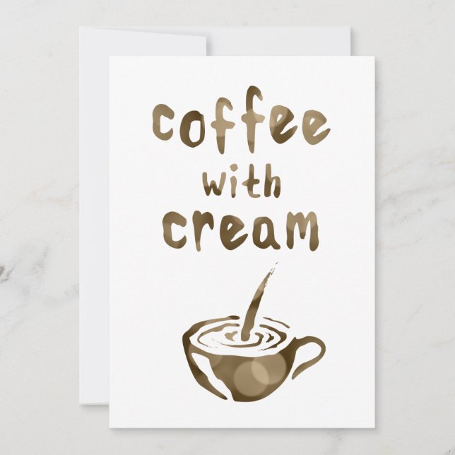 Invitación café con crema bokeh (Anverso)