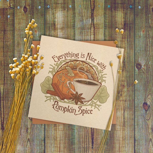 Invitación Café con especias de calabaza Invite a la Plaza (Pumpkin Spice Coffee & Friends Invitation. Host friends for coffee with this cute and classy invite.)