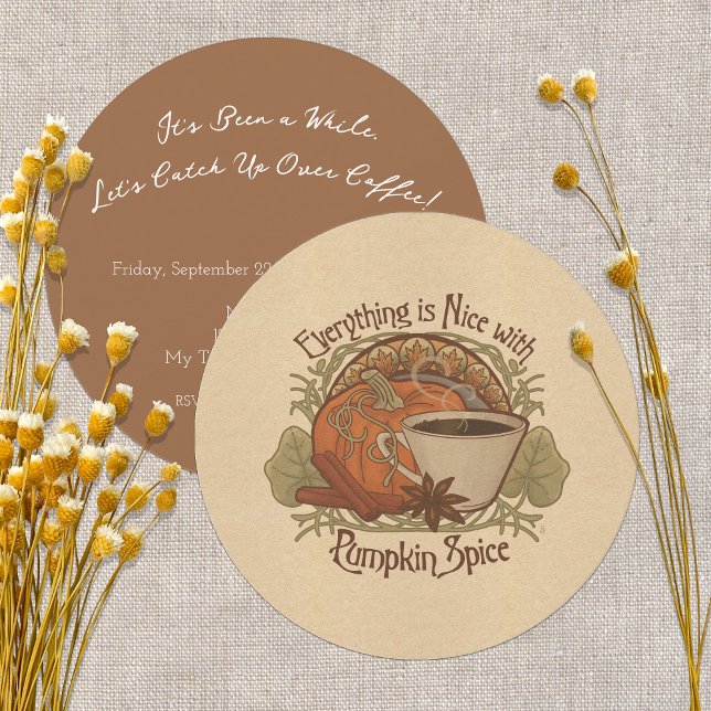 Invitación Café con especias de calabaza y Fiesta de amigos (Everything is Nice with Pumpkin Spice! Coffee Party Invitation)