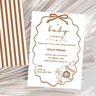 Invitación Café Coquette Neutral Baby Shower Café