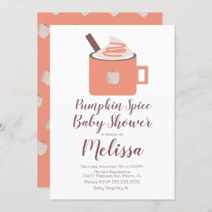 Invitación Café de calabaza Campfire Mug Cae Baby Shower
