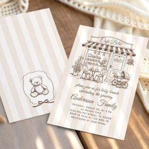 Invitación Café de moda Bebe Salón de café francés Baby Showe