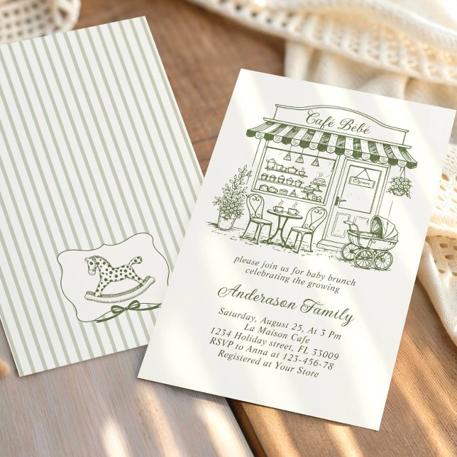 Invitación Café de moda Bebe Salón de Té Baby Shower (Subido por el creador)
