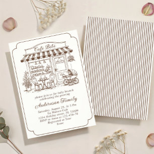 Invitación Café de moda Bebe Salón de Té Baño de bebe