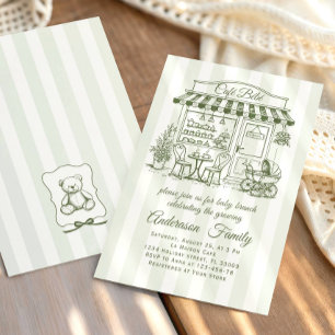 Invitación Café de Moda Bebe Tienda de Café Francesa Baby Sho