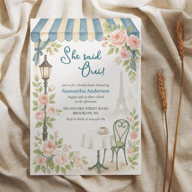 Invitación Cafe de París Dijo Que Oui Ducha Bridal (Subido por el creador)