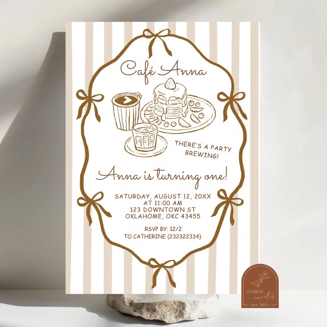 Invitación Café Dibujado a Mano Caprichoso Cumpleaños Número  (Subido por el creador)