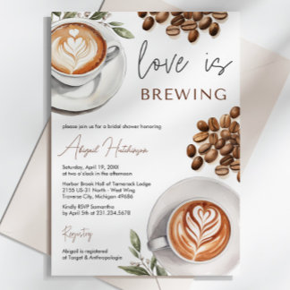 Invitación Café Ducha de novias - El amor se está gestando