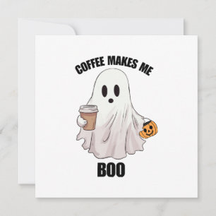 Invitación Café Fantasma Halloween Divertido