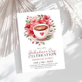 Invitación Café floral moderno Valentines Galentines Fiesta
