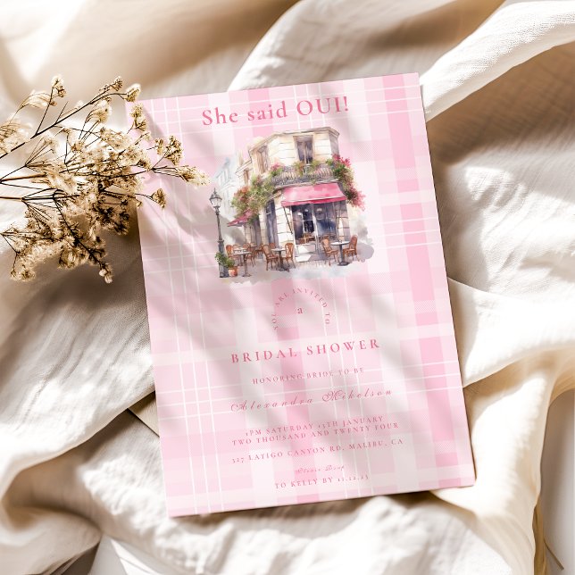 Invitación Cafe francés rosa ducha de novia (Subido por el creador)