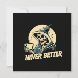 Invitación Café Halloween Esqueleto
