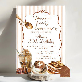 Invitación Café Hay un Fiesta que prepara el cumpleaños