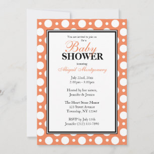 Invitación Cafe Naranja Assorted Polka Dots Baby Shower