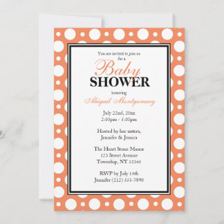 Invitación Cafe Naranja Assorted Polka Dots Baby Shower