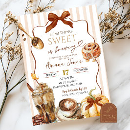 Invitación Café otoñal Algo dulce es preparar Baby Shower