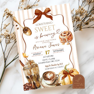 Invitación Café otoñal Algo dulce es preparar Baby Shower