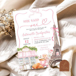 Invitación Café parisino de Coquette Brunch Bridal Francés