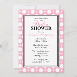 Invitación Cafe Rosa Dots de polka variados Baby Shower