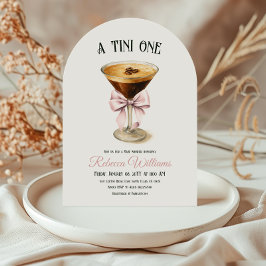 Invitación Café Tini One Bow Espresso Martini Baby Shower