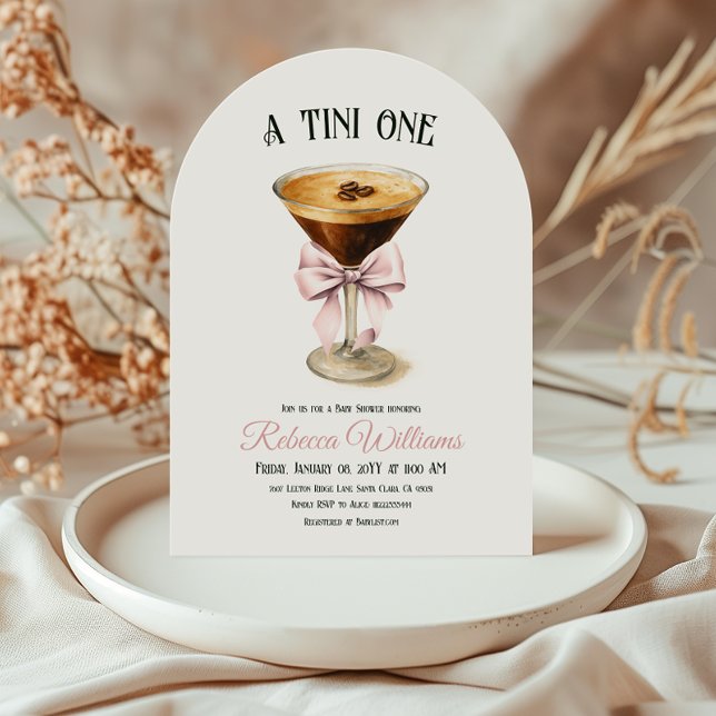 Invitación Café Tini One Bow Espresso Martini Baby Shower (Subido por el creador)