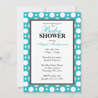 Invitación Cafe Turquoise Variados puntos de polka Baby Showe
