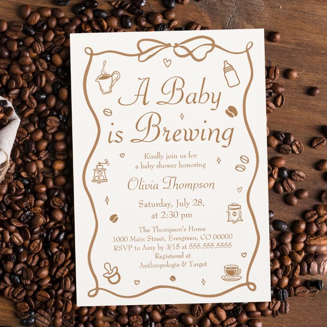 Invitación Café: Un bebé está preparando Baby Shower (Subido por el creador)