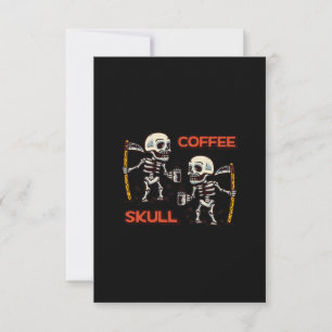 Invitación Café vectorial libre con dos cráneos estilo modern