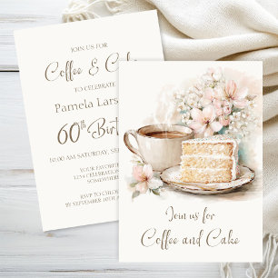 Invitación Café y tarta 60 cumpleaños