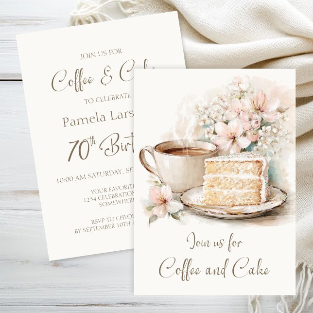 Invitación Café y tarta 70 cumpleaños (Subido por el creador)