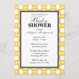 Invitación Cafe Yellow Assored Polka Dots Baby Shower