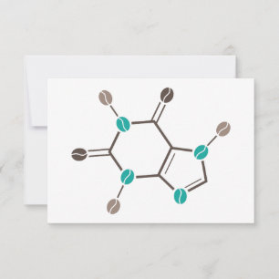 Invitación cafeína molecular de granos de café