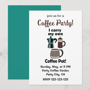 Invitación Cafetera Llevo Mi Propia Cafetera Fiesta del Café