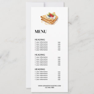 Invitación Cafetería moderna con menú y carta de precios