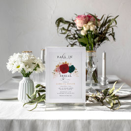 Invitación Caída Autumanal De Flores En El Amor Ducha De Novi