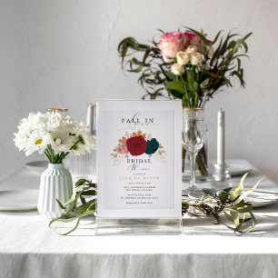 Invitación Caída Autumanal De Flores En El Amor Ducha De Novi