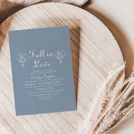 Invitación Caída azul turbulenta mínima en la ducha de novia 