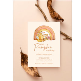 Invitación Caída Baby Shower Pequeña Calabaza Acuática