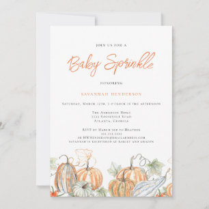 Invitación Caída Baby Shower Sprinkle Pumpkin